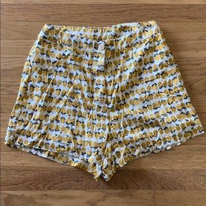 darling lemon print button shorts